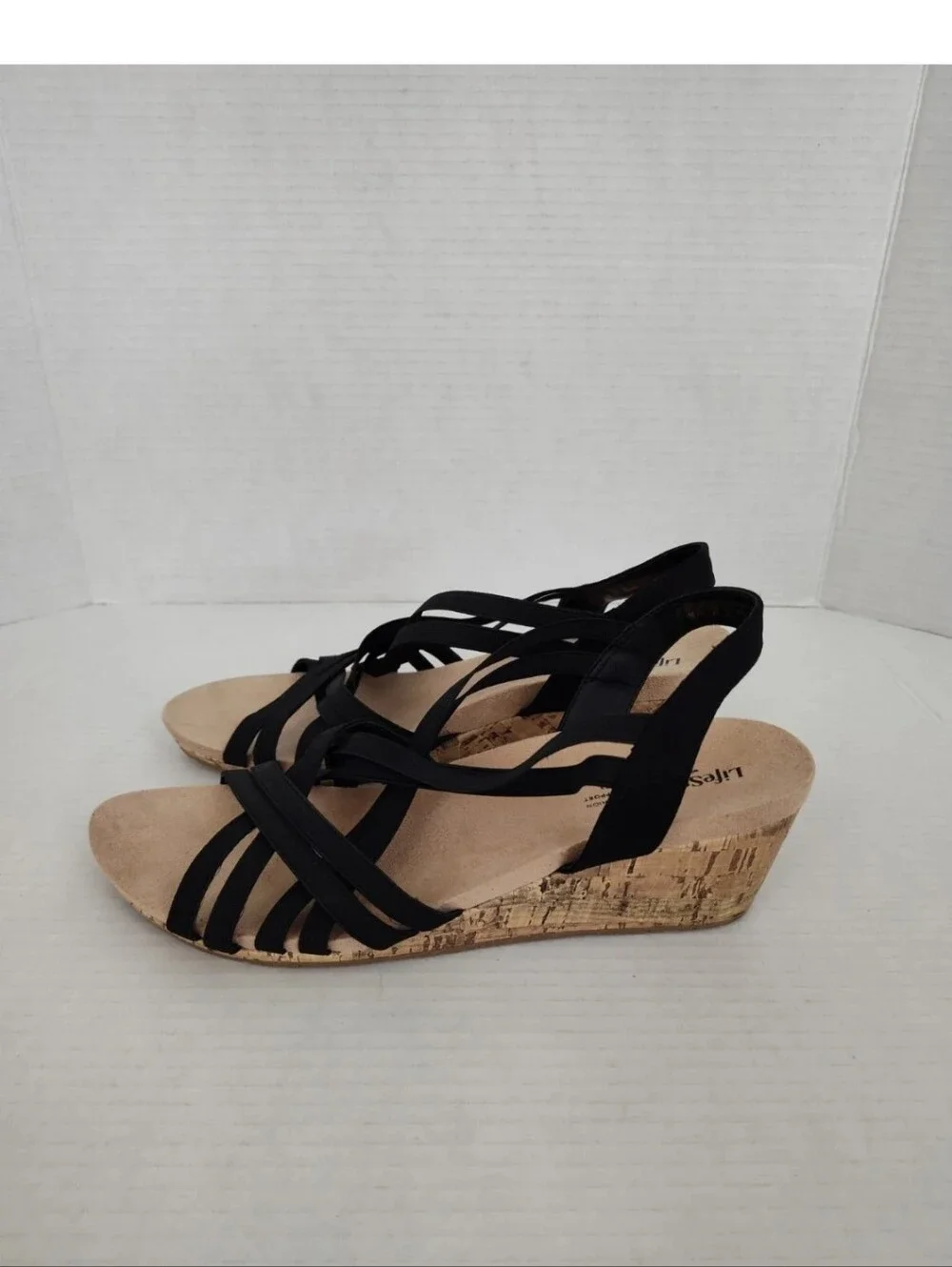 LifeStride Mallory Women's Strappy  Cork Wedge Sandals Size 10 Slingback